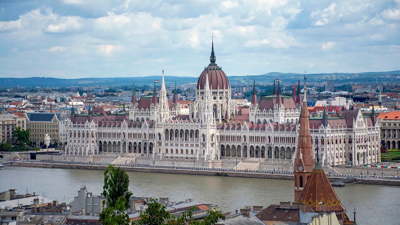 Budapest Parliament Buildings Beautiful Budapest Parliament Building across from Danube River