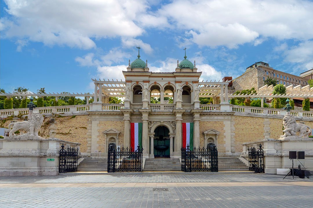 Facing View of the Buda Museum on the Buda side of the Danube River in Budapest
