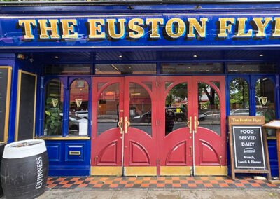 The Euston Flyer is a typical English Pub with Food and Entertainment near St Pancras Train Station in London