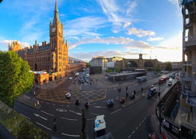 St Pancras Station and King's Cross Panoramic View from Megaro Hotel