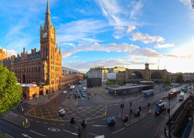 St Pancras Station and King's Cross Panoramic View from Megaro Hotel