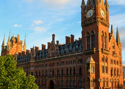 Beautiful morning at St Pancras International Train Station in London