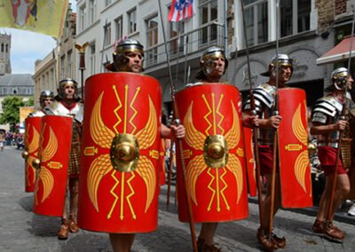 Roman Soldiers joining the Bruges Parade known as the Procession of the Holy Blood