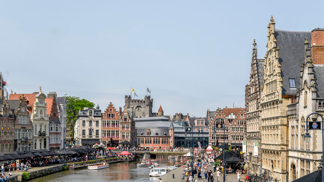 Long View on the Canal in Ghent